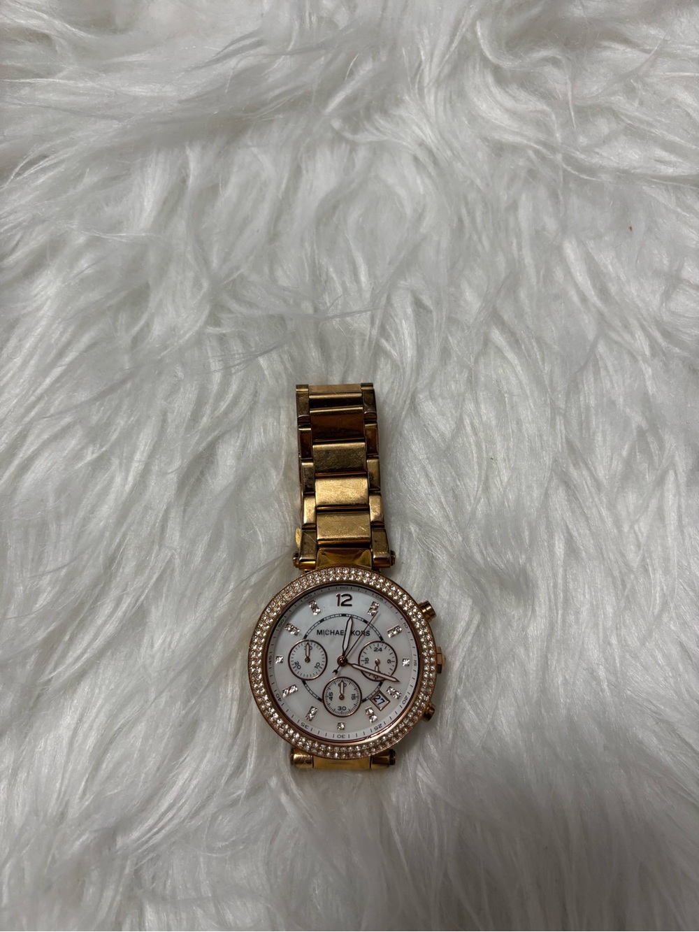 Michael Kors Rose Gold Tone Crystal Bezel Women's Bracelet Watch